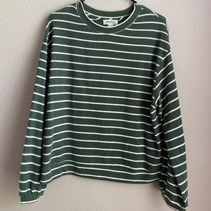 Green stripe light weight sweater